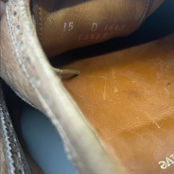 Allen Edmonds Shannon Drive Oxford Shoes Sz 15 D Longwing Tan Men's